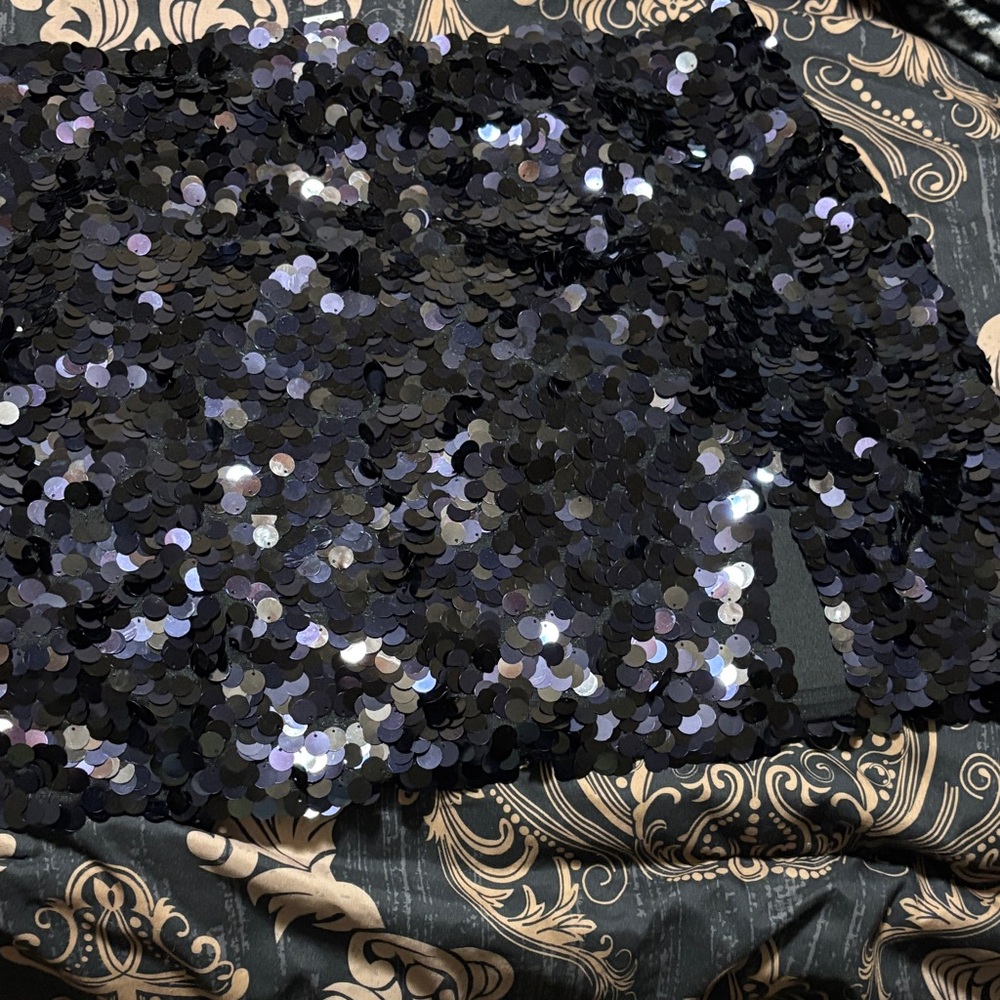 H&M Black Sequin Mini Skirt